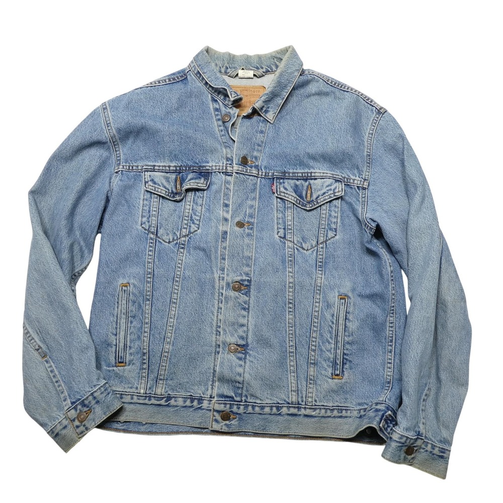 VINTAGE Levi's Jacket Mens XL Blue Jean Denim Trucker Button Front